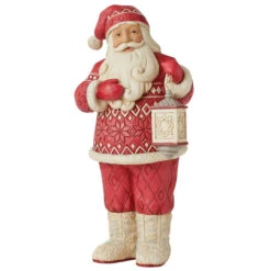 Jim Shore - Heartwood Creek - Nordic Noel Jolly Santa -Christmas Discount Store 510833 Jim Shore Heartwood Creek Nordic Noel Jolly Santa angled 21141.1657904435