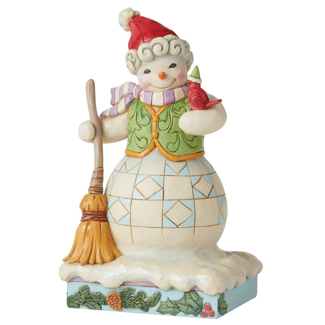 Jim Shore - Heartwood Creek - Snowman With Cardinal And Broom - Image 2