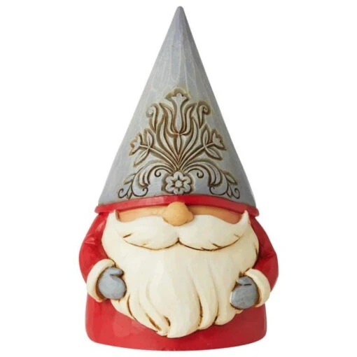 Jim Shore - Heartwood Creek Nordic Noel - Grey Floral Hat Gnome