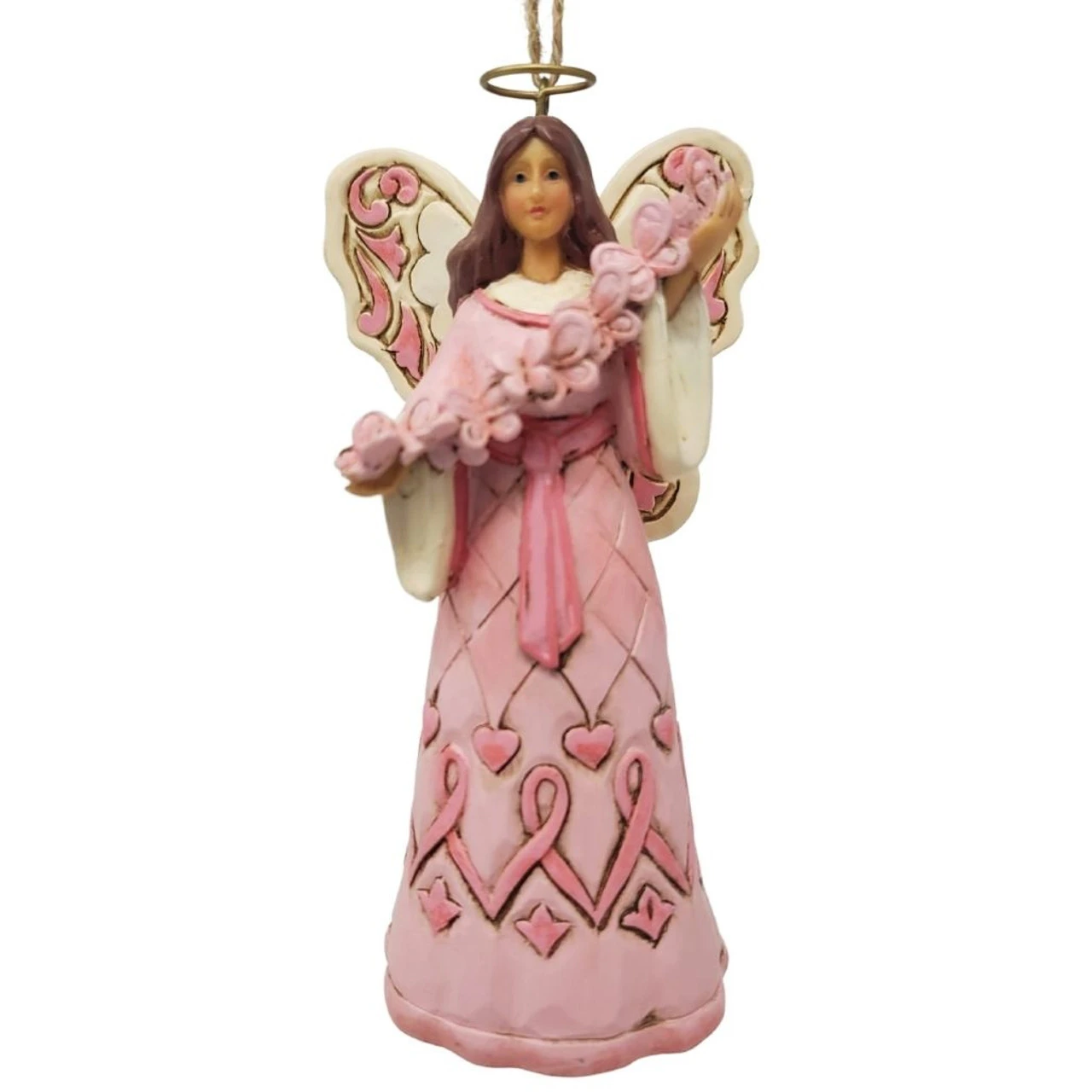 Jim Shore - Heartwood Creek - Breast Cancer Awareness Angel Ornament