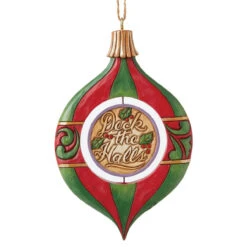 Jim Shore - Heartwood Creek - Rotating Santa At Tree Ornament -Christmas Discount Store 519192 Jim Shore Heartwood Creek Rotating Santa At Tree Ornament back 54434.1658163856