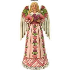 Jim Shore Heartwood Creek Angel W/Heart Cancer Awareness Figurine
