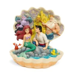Disney Jim Shore Little Mermaid And Eric In Shell Scene