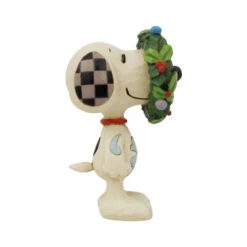 Jim Shore By Enesco Snoopy With Wreath Mini Figurine