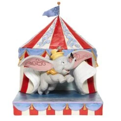 Jim Shore Disney Traditions Dumbo 80th Anniversary Flying Out Of Big Tent Figurine