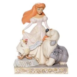 Jim Shore Disney Traditions White Woodland Ariel With Scuttle And Max Figurine