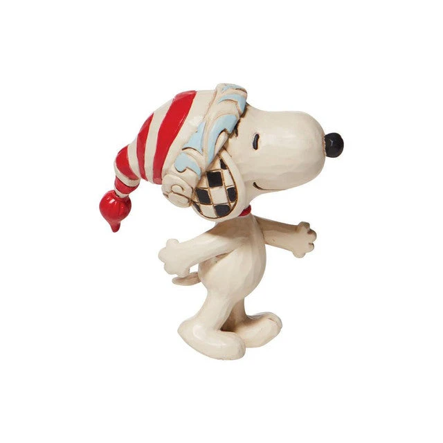 Jim Shore Mini Snoopy With Red White Stocking Hat Figurine 3 Jim Shore Mini Snoopy With Red White Stocking Hat Figurine