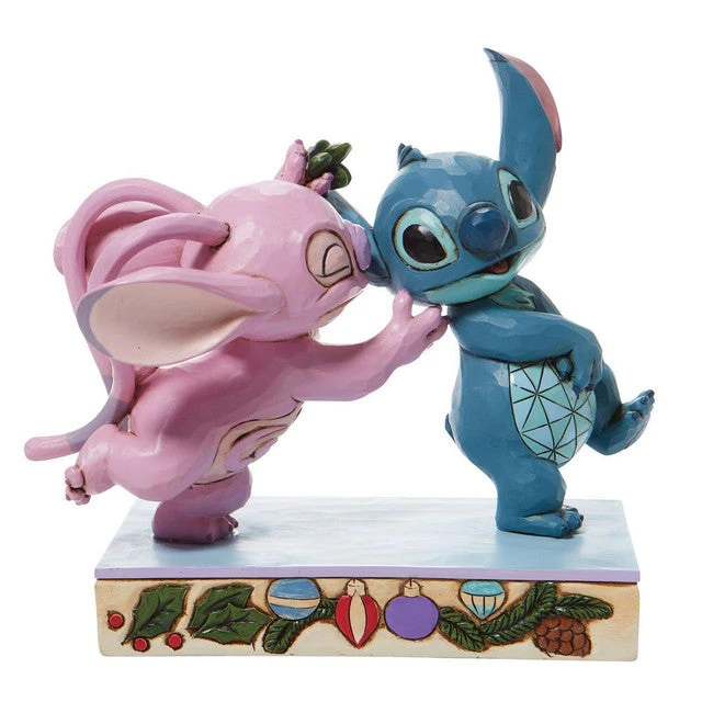 Jim Shore Disney Angel And Stitch Mistletoe Kisses Figurine 3 Jim Shore Disney Angel And Stitch Mistletoe Kisses Figurine