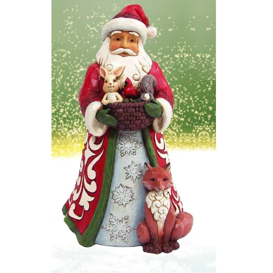 Jim Shore By Enesco Santa With Animals And Basket Christmas Spirit Worth Sharing Figurine 3 Jim Shore By Enesco Santa With Animals And Basket Christmas Spirit Worth Sharing Figurine