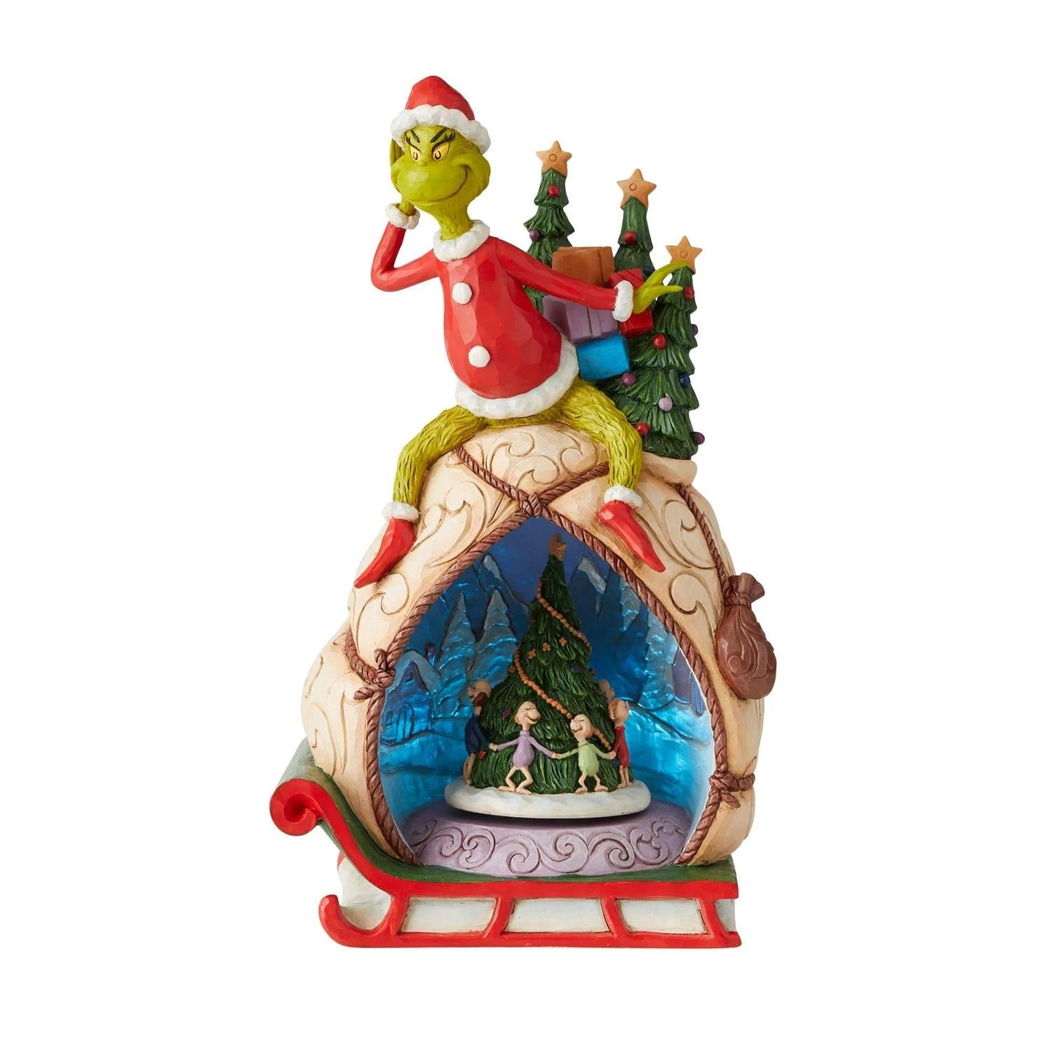 Jim Shore Dr. Seuss Grinch W/Lited Rotatable Scene 3 Jim Shore Dr. Seuss Grinch W/Lited Rotatable Scene