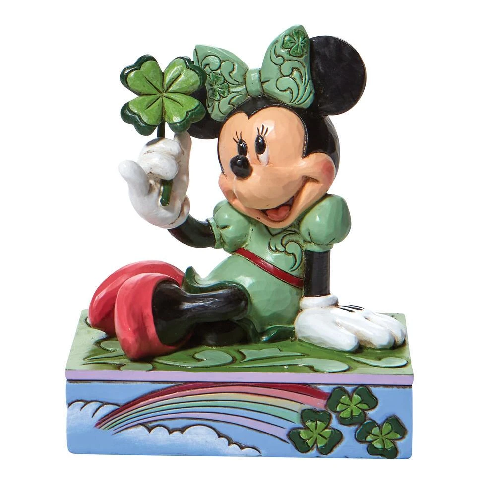 Disney Jim Shore Minnie Shamrock Wishes Personality Figurine 3 Disney Jim Shore Minnie Shamrock Wishes Personality Figurine