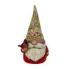 Jim Shore Gnome With Spring Floral Hat Holding A Cardinal Bird "Redbird Beauty" Figurine -Christmas Discount Store 6010284
