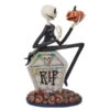 Disney Jim Shore Tim Burton's The Nightmare Before Christmas Jack Skellington Holding Pumpkin On RIP Gravestone Figurine -Christmas Discount Store 6010866