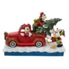 Disney Jim Shore Fab 4 Mickey And Friends Loading Christmas Tree Onto A Red Truck Figurine -Christmas Discount Store 6010868