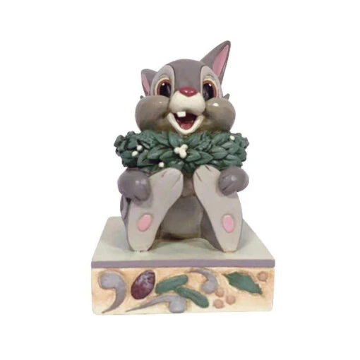 Disney Jim Shore Bambi's Thumper Wearing A Wreath Personalitiy Pose Figurine