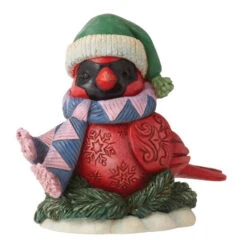 Jim Shore Mini Red Cardinal Bird With Scarf And Hat Figurine