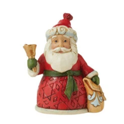 Jim Shore Mini Santa With Bell And Bag Figurine