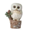 Jim Shore White Woodland Owl On Tree Stump Figurine -Christmas Discount Store 6011620