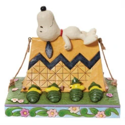 Jim Shore Peanuts Restful Campers Snoopy & Woodstock With Camping Tent Figurine
