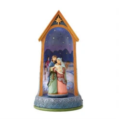Jim Shore Most Holy Night Divine Nativity Family In Stable Lighted Rotating Figurine 10.75"
