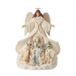 Jim Shore Heartwood Creek White Woodland Angel With Coat