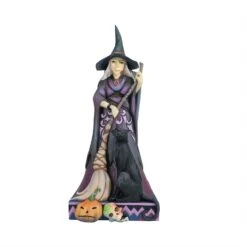 Jim Shore Heartwood Creek "Witch Way? Two-Sided Spooky And Sweet Witch Figurine