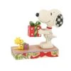 Jim Shore Peanuts Snoopy & Woodstock With Gift -Christmas Discount Store 6013047