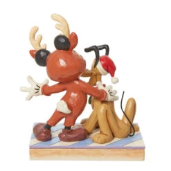 Enesco Jim Shore Disney Mickey Mouse Reindeer With Santa Pluto Figurine, 6.25" -Christmas Discount Store Jim Shore Disney Mickey Mouse Reindeer With Pluto 6013059 02