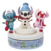 Enesco Jim Shore Disney Stitch And Angel Build A Snowman Rotating Figurine, 6" -Christmas Discount Store Jim Shore Disney Stitch and Angel Snowman Figurine 6013061 01