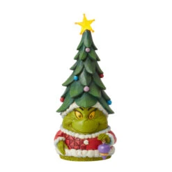 Enesco Jim Shore Dr. Seuss Grinch Gnome With Tree Hat Figurine, 9.84"