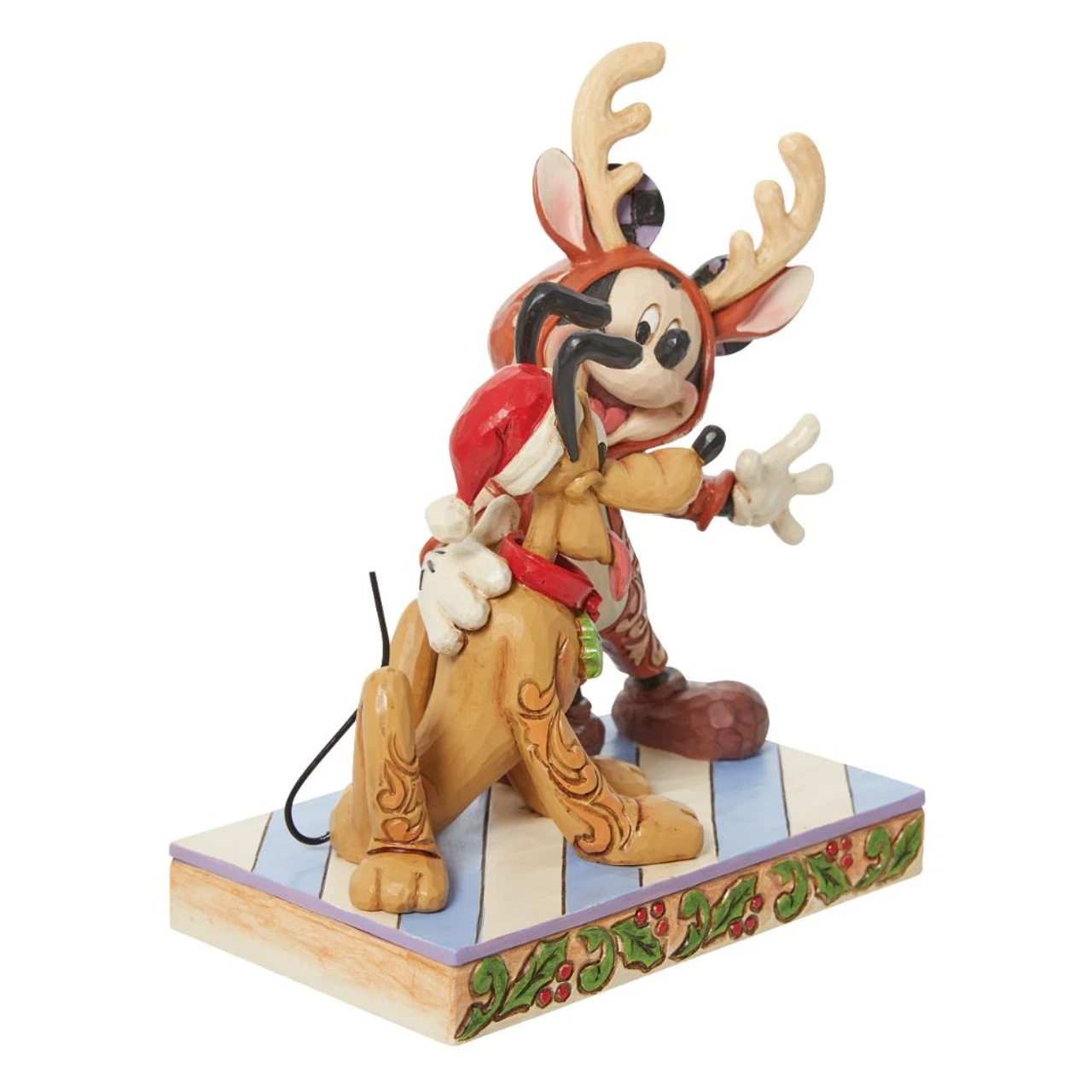 Jim Shore - Disney Traditions - Mickey Reindeer With Pluto Santa Figurine 4 Jim Shore - Disney Traditions - Mickey Reindeer With Pluto Santa Figurine - Image 2