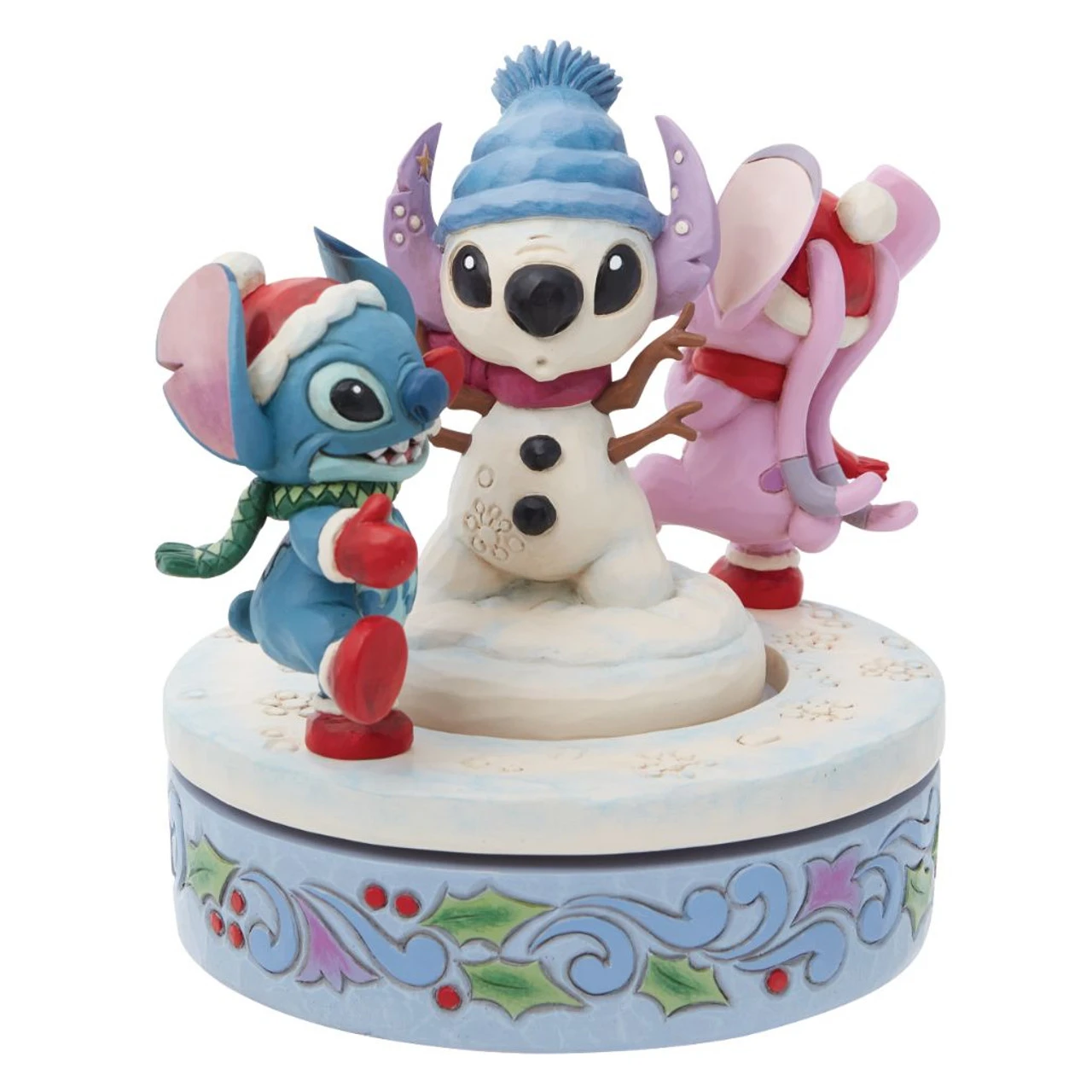 Jim Shore - Disney Traditions - Stitch And Angel Building A Snow Alien Figurine - Image 2