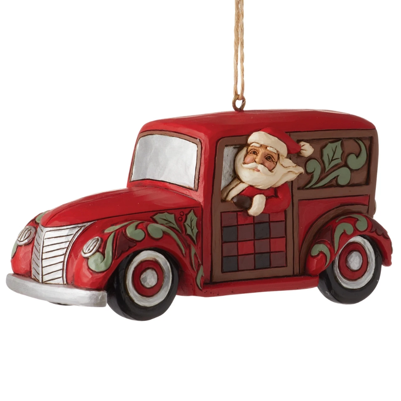 Jim Shore - Heartwood Creek - Highland Glen Santa In Woody Wagon Ornament 3 Jim Shore - Heartwood Creek - Highland Glen Santa In Woody Wagon Ornament