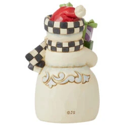 Jim Shore - Heartwood Creek - Mini Snowman With Checkered Hat Figurine 5 Jim Shore - Heartwood Creek - Mini Snowman With Checkered Hat Figurine -Christmas Discount Store Jim Shore Heartwood Creek Mini Snowman With Checkered Hat Figurine back 20681.1683215144