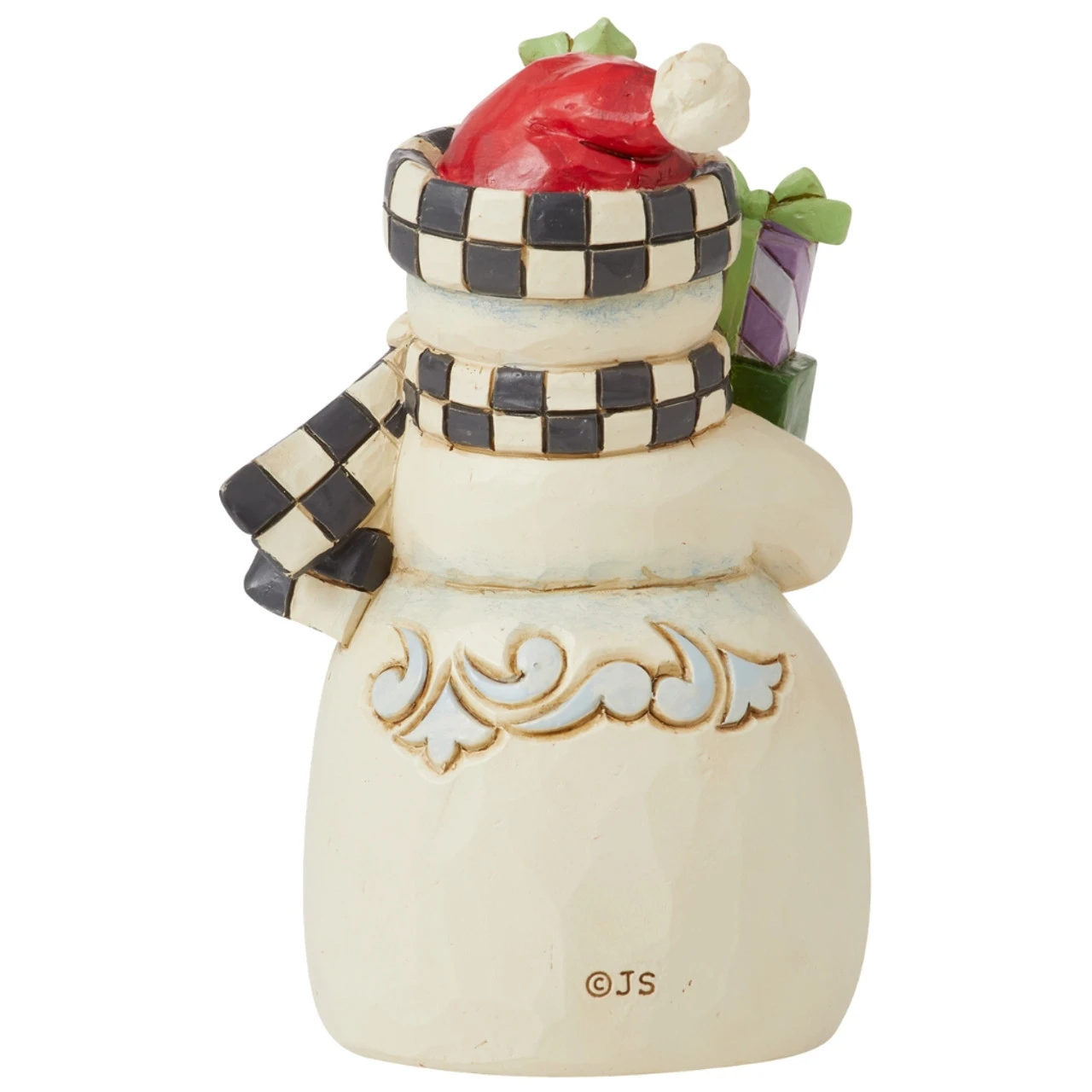 Jim Shore - Heartwood Creek - Mini Snowman With Checkered Hat Figurine 4 Jim Shore - Heartwood Creek - Mini Snowman With Checkered Hat Figurine - Image 2