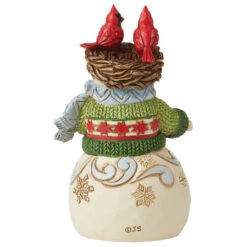 Jim Shore - Heartwood Creek - Mini Snowman With Nest On Head Figurine -Christmas Discount Store Jim Shore Heartwood Creek Mini Snowman With Nest On Head Figurine back 67606.1683215120