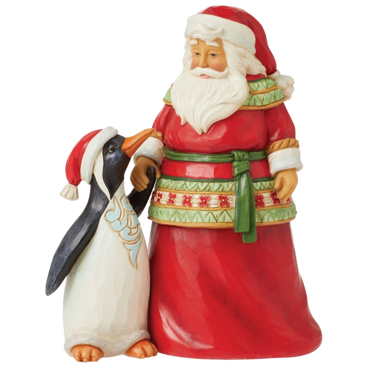 Jim Shore - Heartwood Creek - Pint Size Santa With Penguin Figurine​​​​​​​