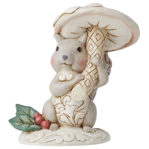 Jim Shore - Heartwood Creek - Woodland Squirrel With Mushroom Figurine