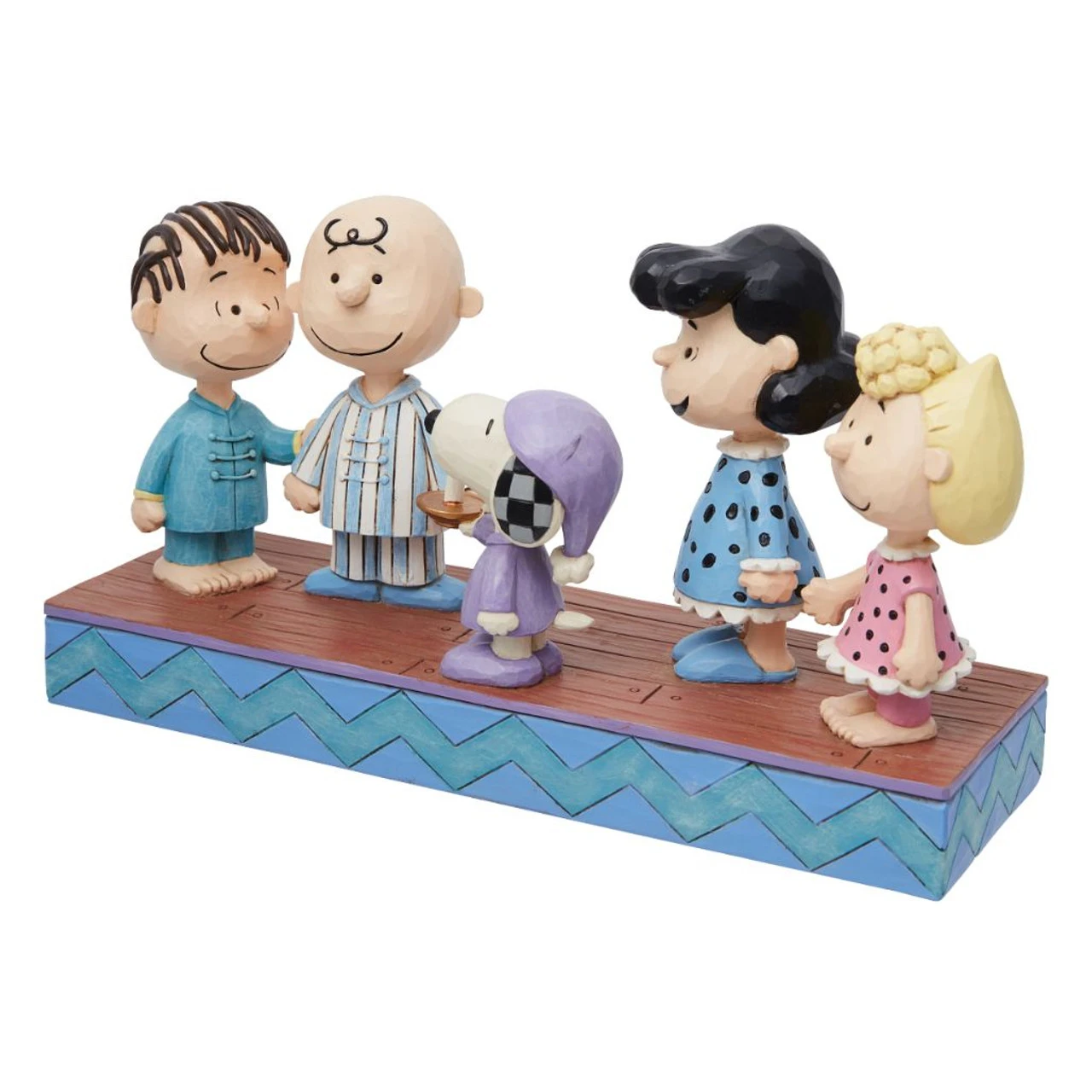 Jim Shore - Peanuts - Peanuts Gang In Christmas PJs Figurine - Image 4