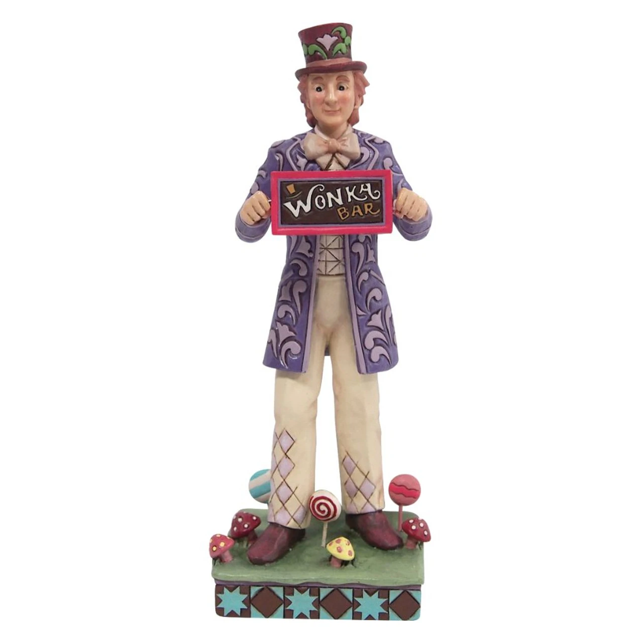 Jim Shore - Willy Wonka - Willy Wonka With Rotating Wonka Bar Figurine 3 Jim Shore - Willy Wonka - Willy Wonka With Rotating Wonka Bar Figurine
