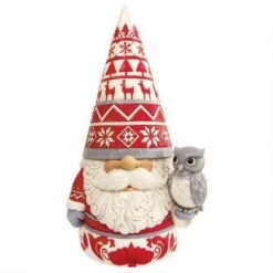 Jim Shore Nordic Gnome With Owl Statue 20" Figurine