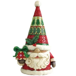 Jim Shore Christmas Gnome With Holding A Wrapped Gift "Just BeClause" Figurine